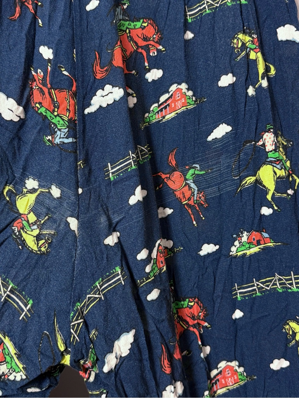 Hvn Western Rodeo Print Short Sleeve Button Up Cowgirl Kitschy Cute Jumpsuit 10 — image 8 of 8
